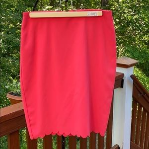 BananaRep Pink Scallop Hem Pencil EUC